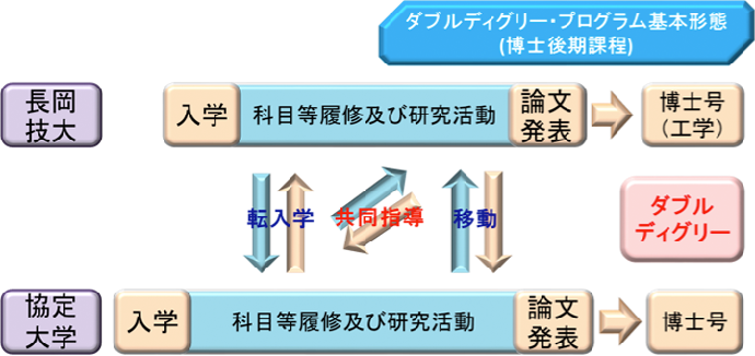 ダブルディグリー・プログラムの基本形態の説明