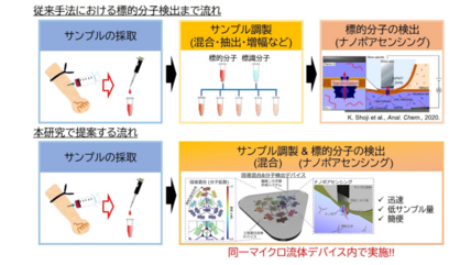 マイクロ流体制御×ナノポアの融合技術で新型センサを開発－簡易診断技術への応用に期待－ 画像